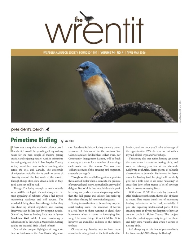 April 2026 Wrentit newsletter cover