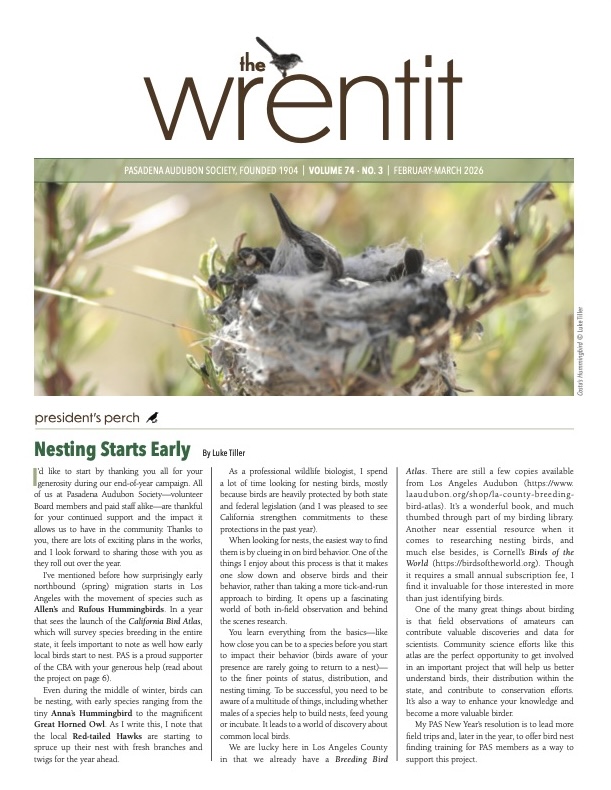 February 2026 Wrentit newsletter cover